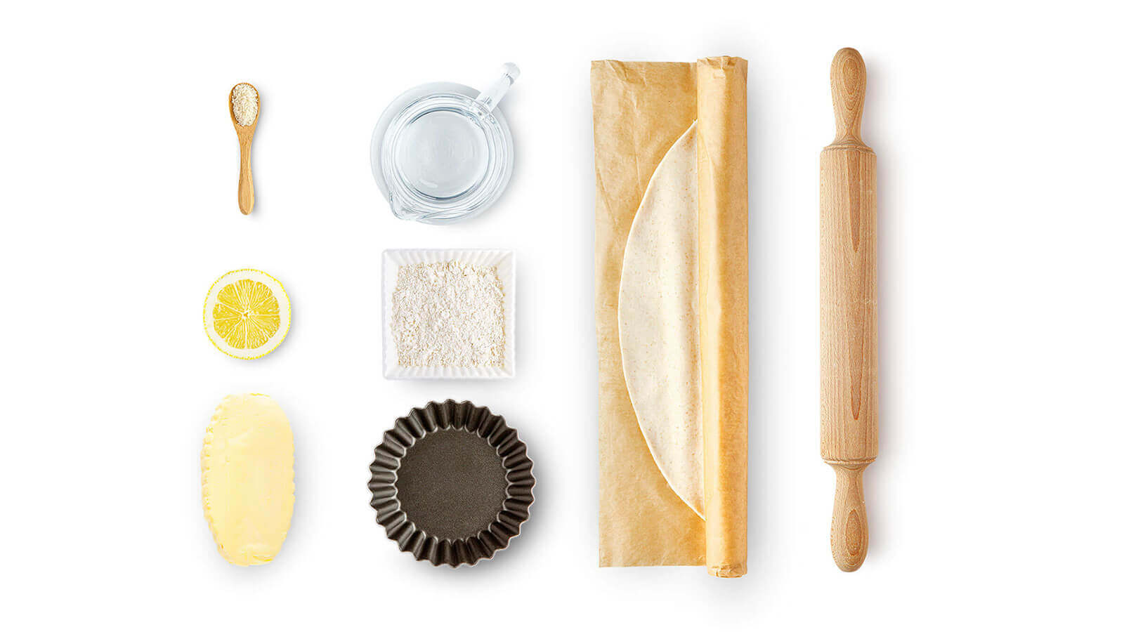 photo pour illustrer la liste des ingrédients d'une recette pour les pâtes à tarte Biobleud par Antoine Duchene photographe